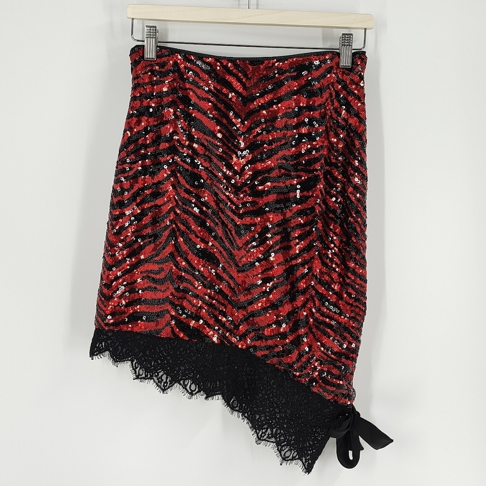 NBD Kailani Sequin Mini Skirt